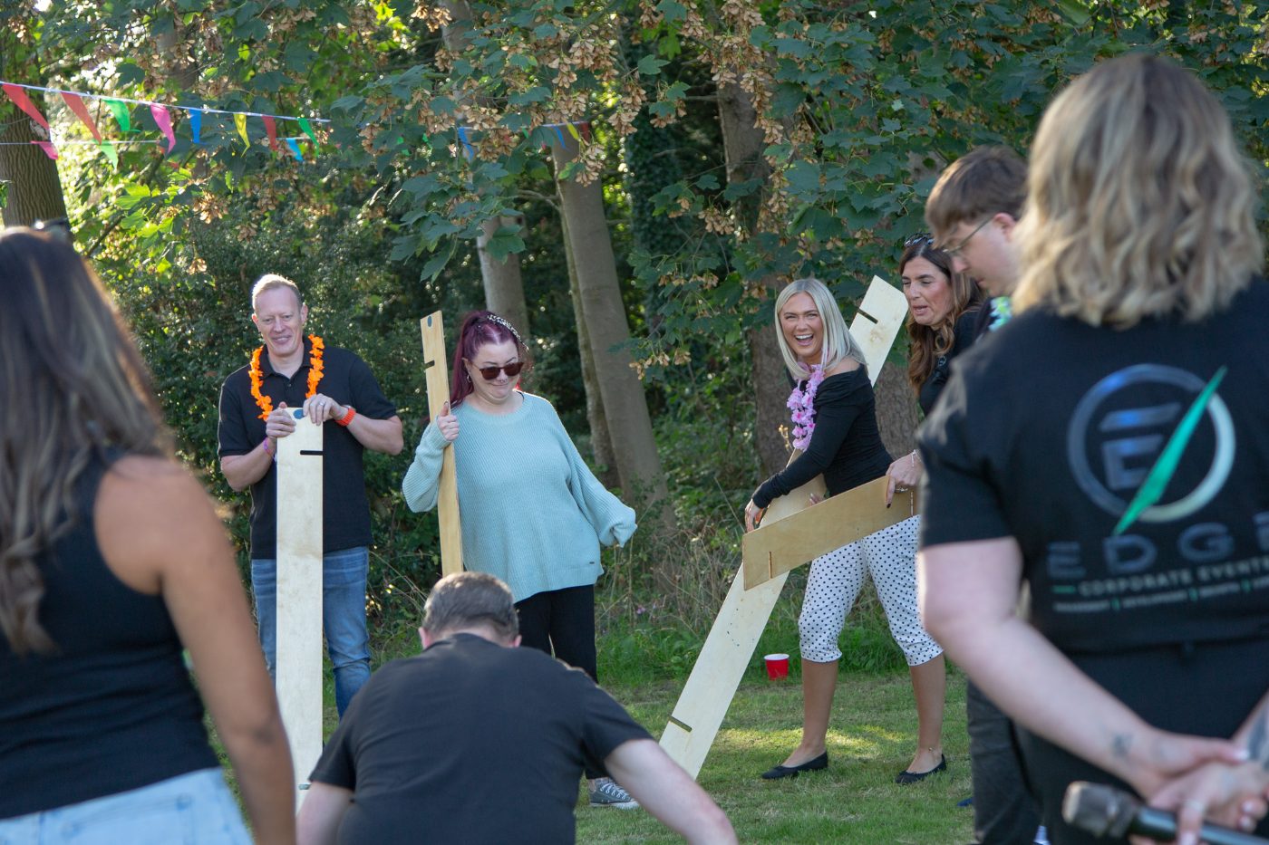 Carrying planks for the challenge