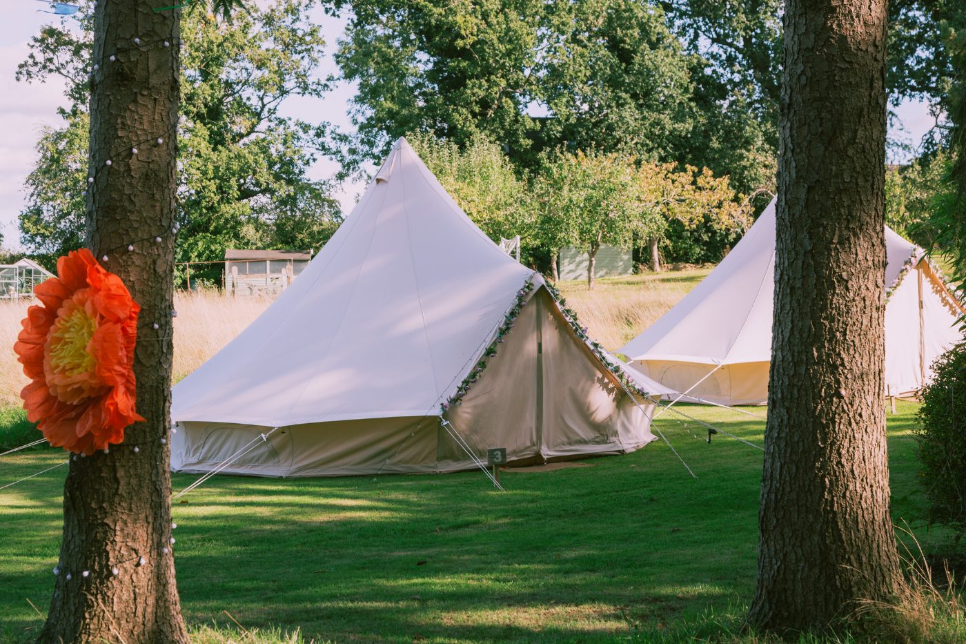 Bell tents ready for the night
